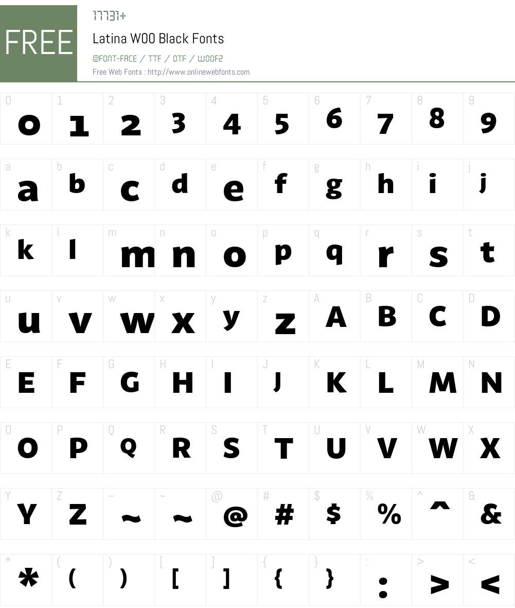 Latina Font Screenshots