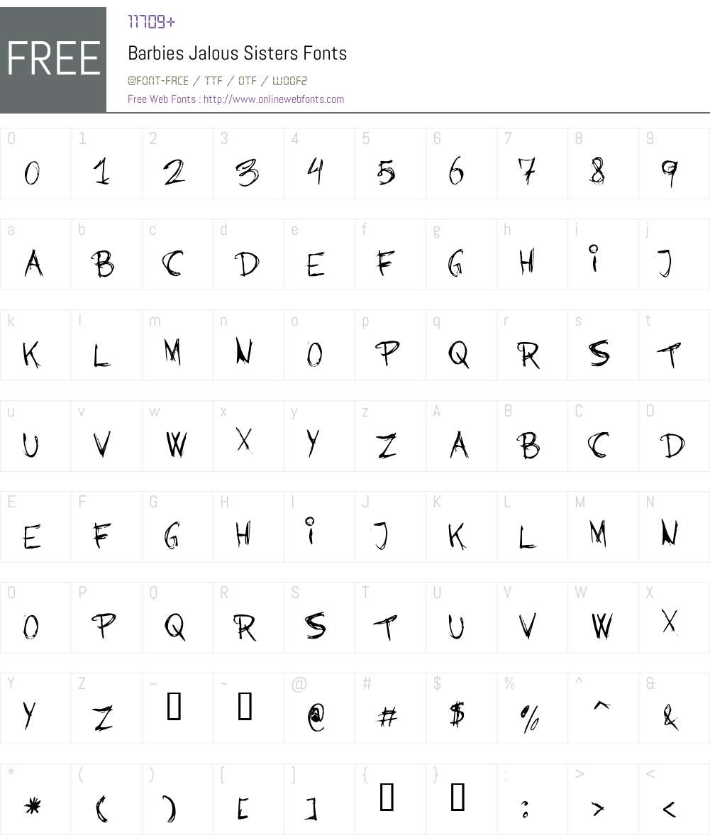 Barbies Jalous Sisters Font Screenshots