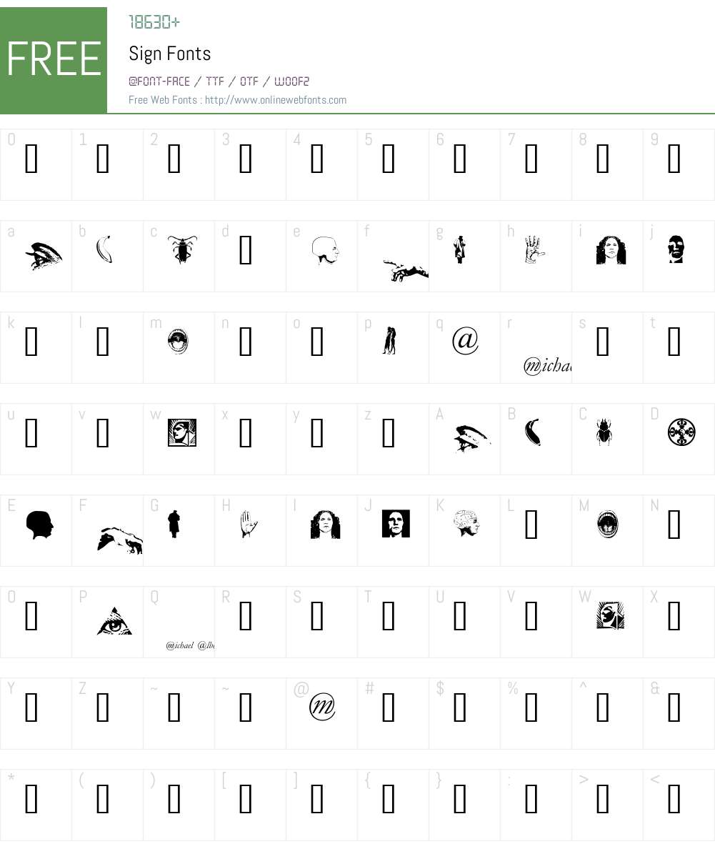 Sign Font Screenshots