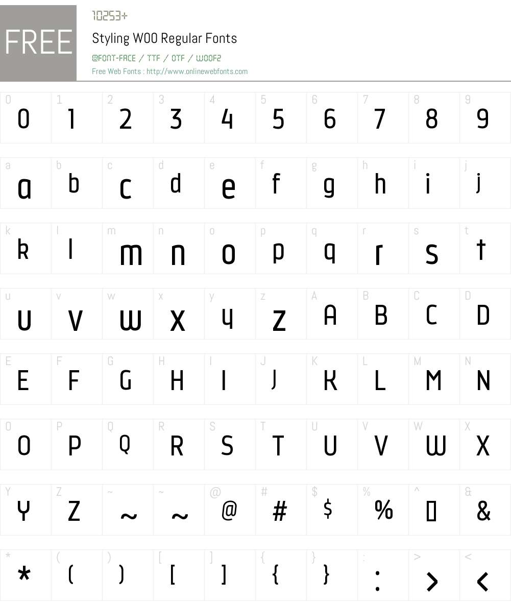 StylingW00-Regular Font Screenshots
