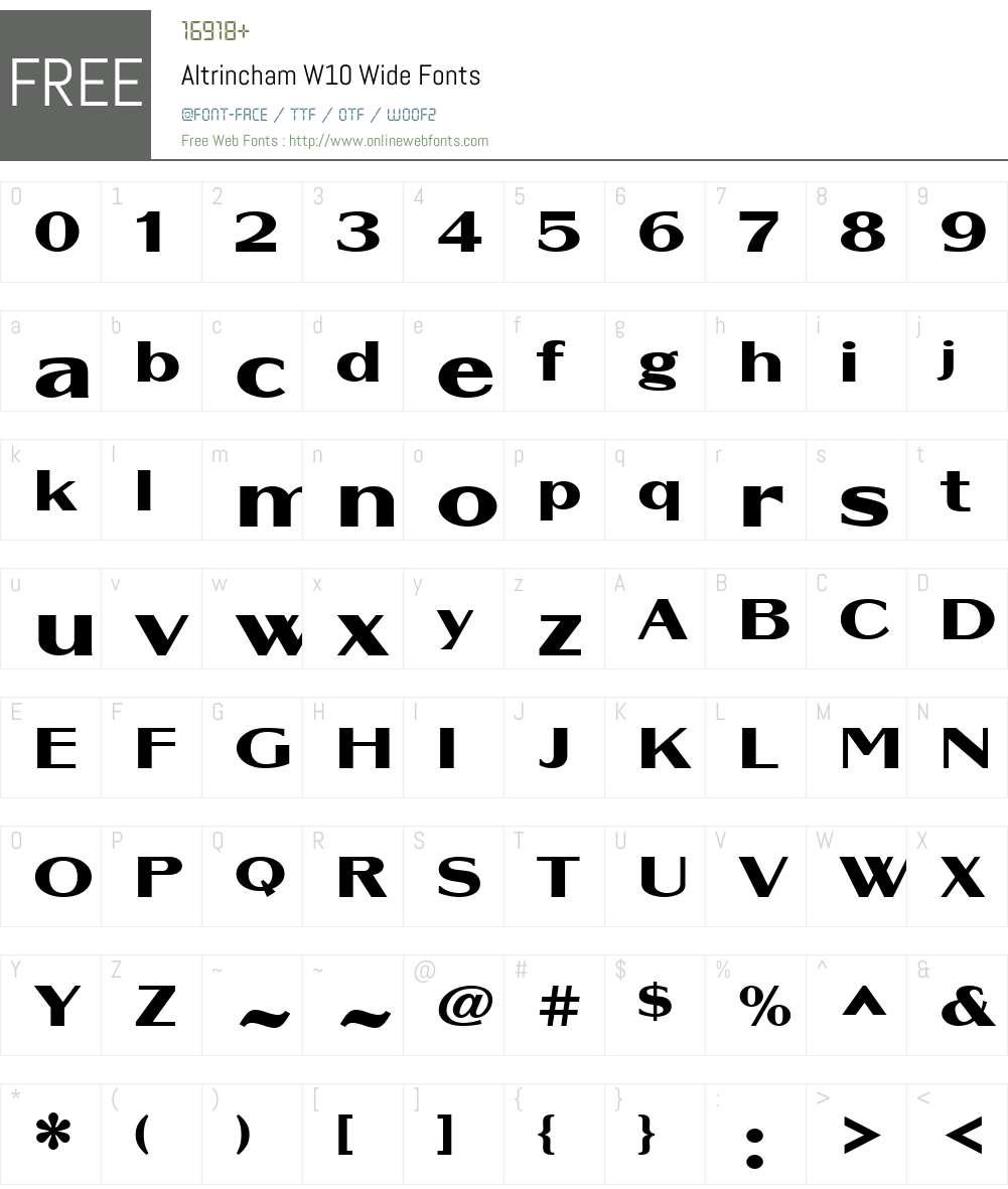 Altrincham Font Screenshots