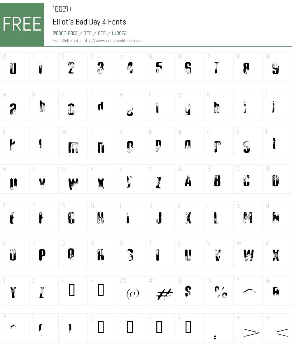 Elliot's Bad Day Font Screenshots