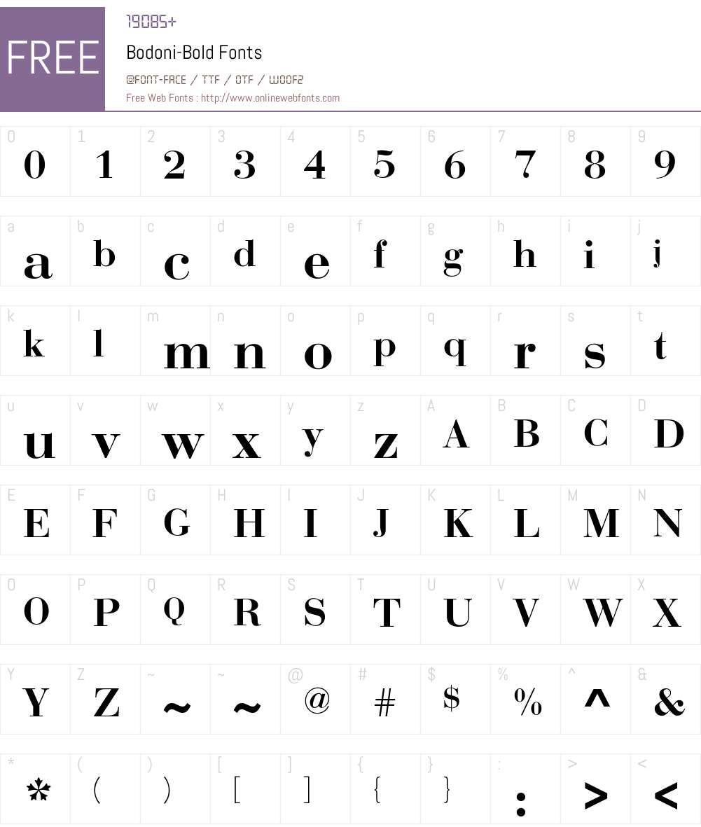 Bodoni-Bold Font Screenshots