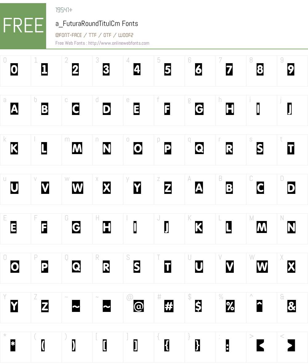 a_FuturaRoundTitulCm Font Screenshots