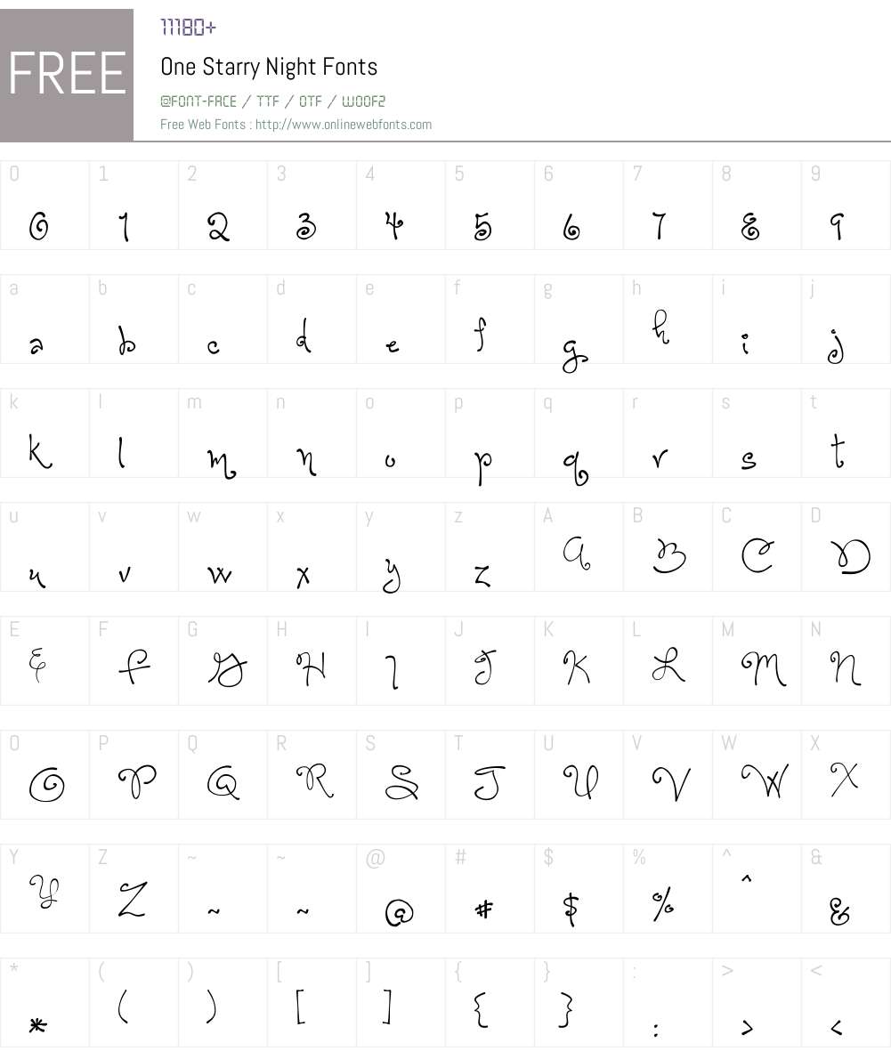 One Starry Night Font Screenshots