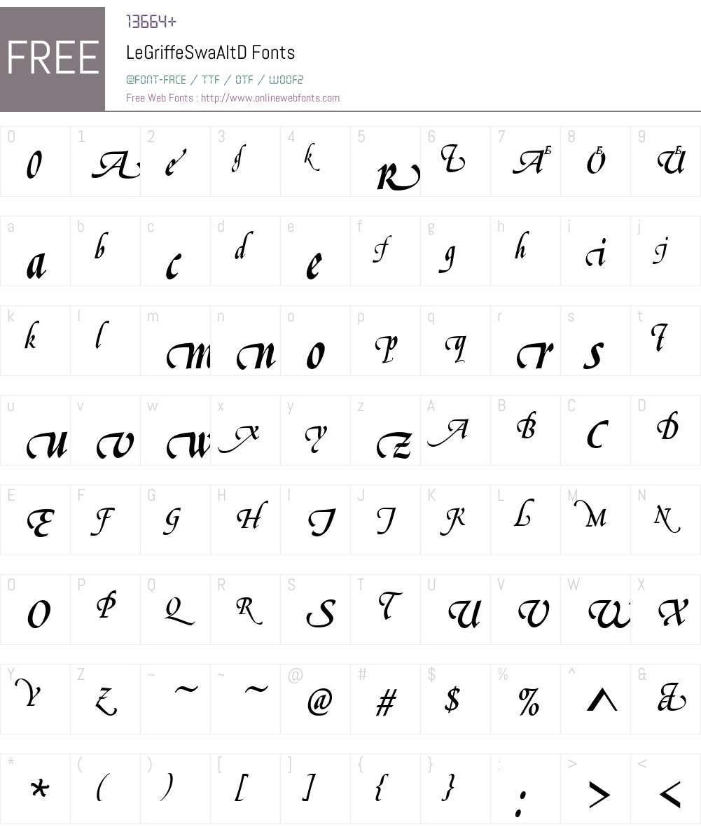 LeGriffeSwaAltD Font Screenshots