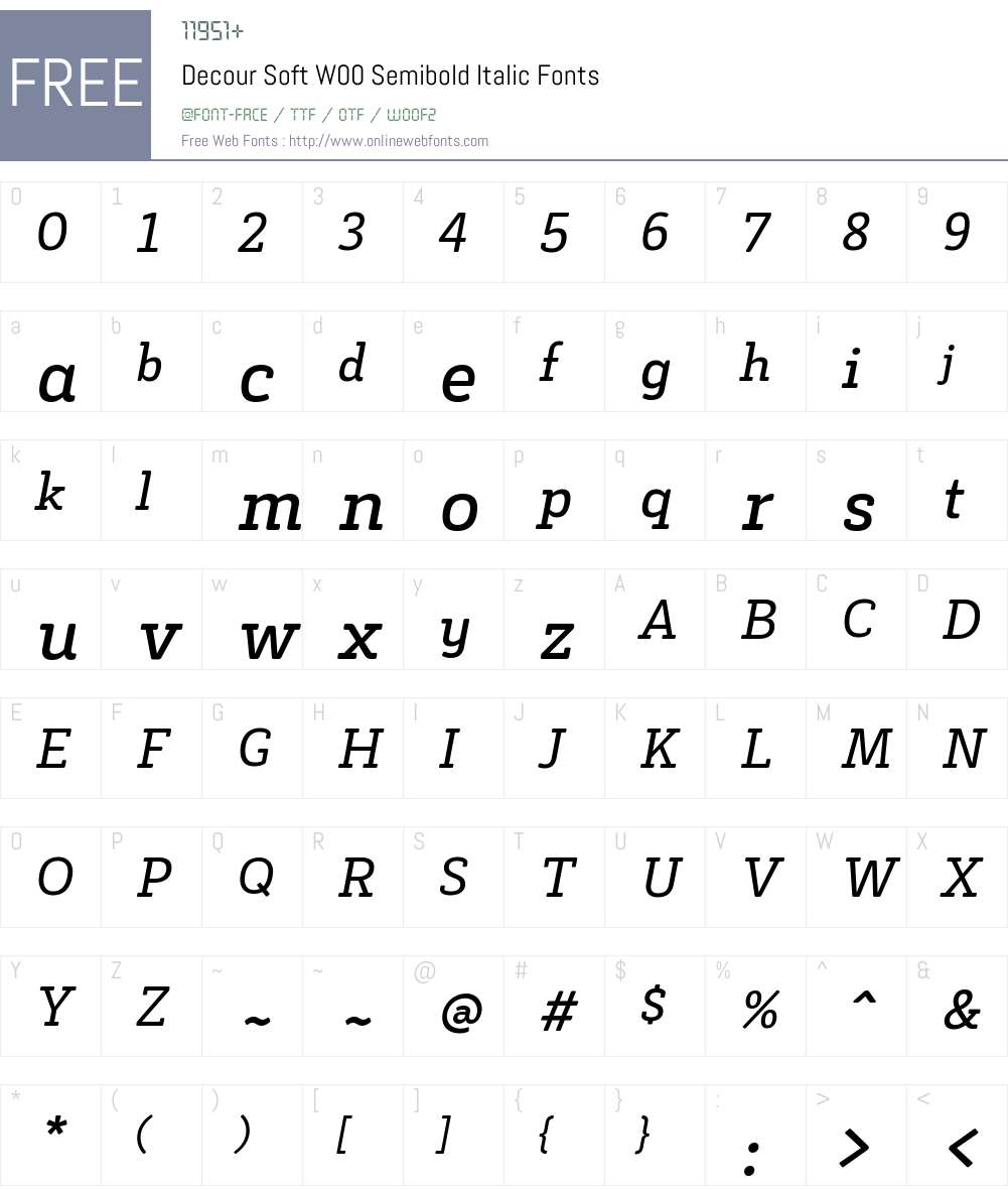 Decour Soft Font Screenshots