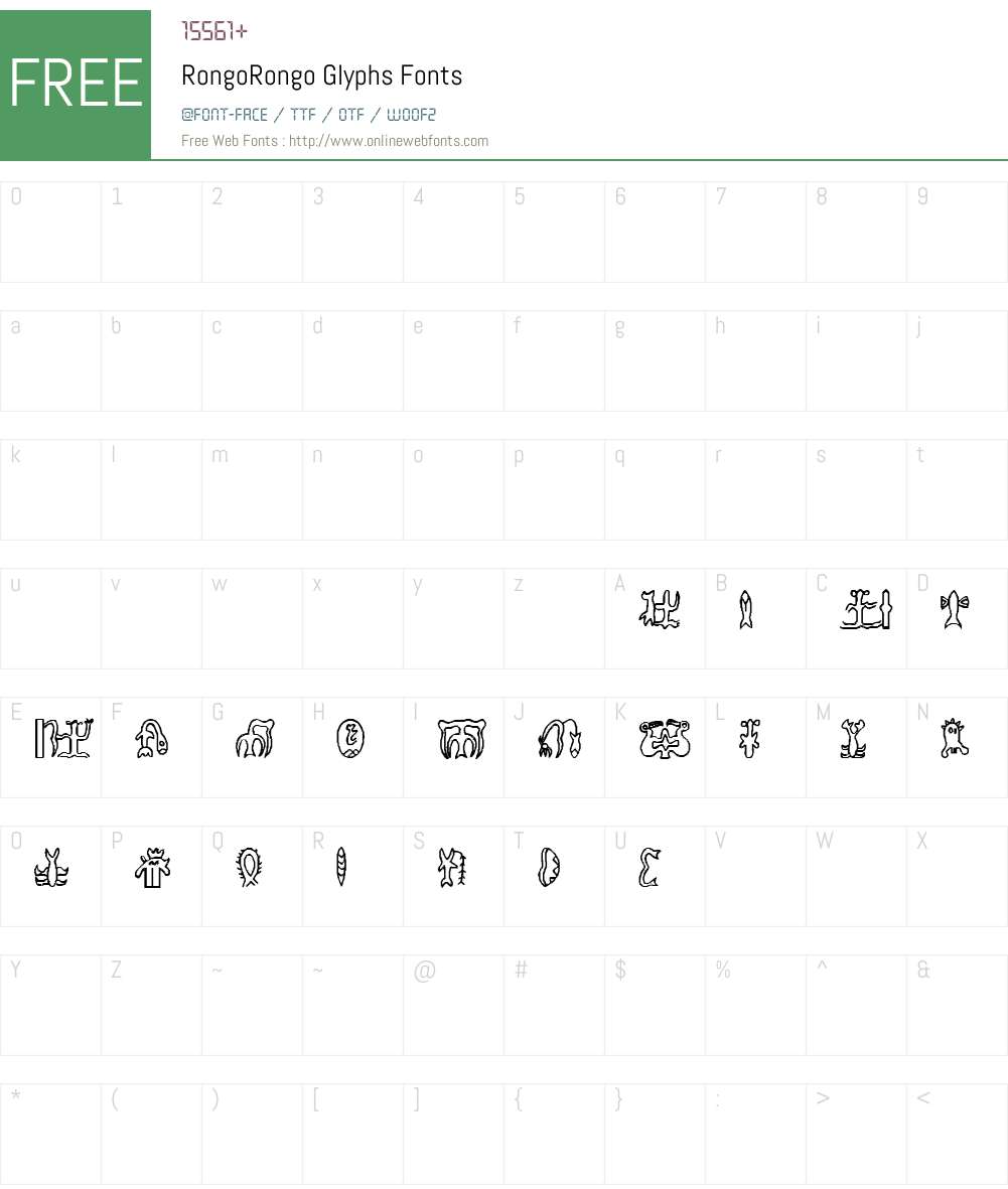 RongoRongo Glyphs Font Screenshots
