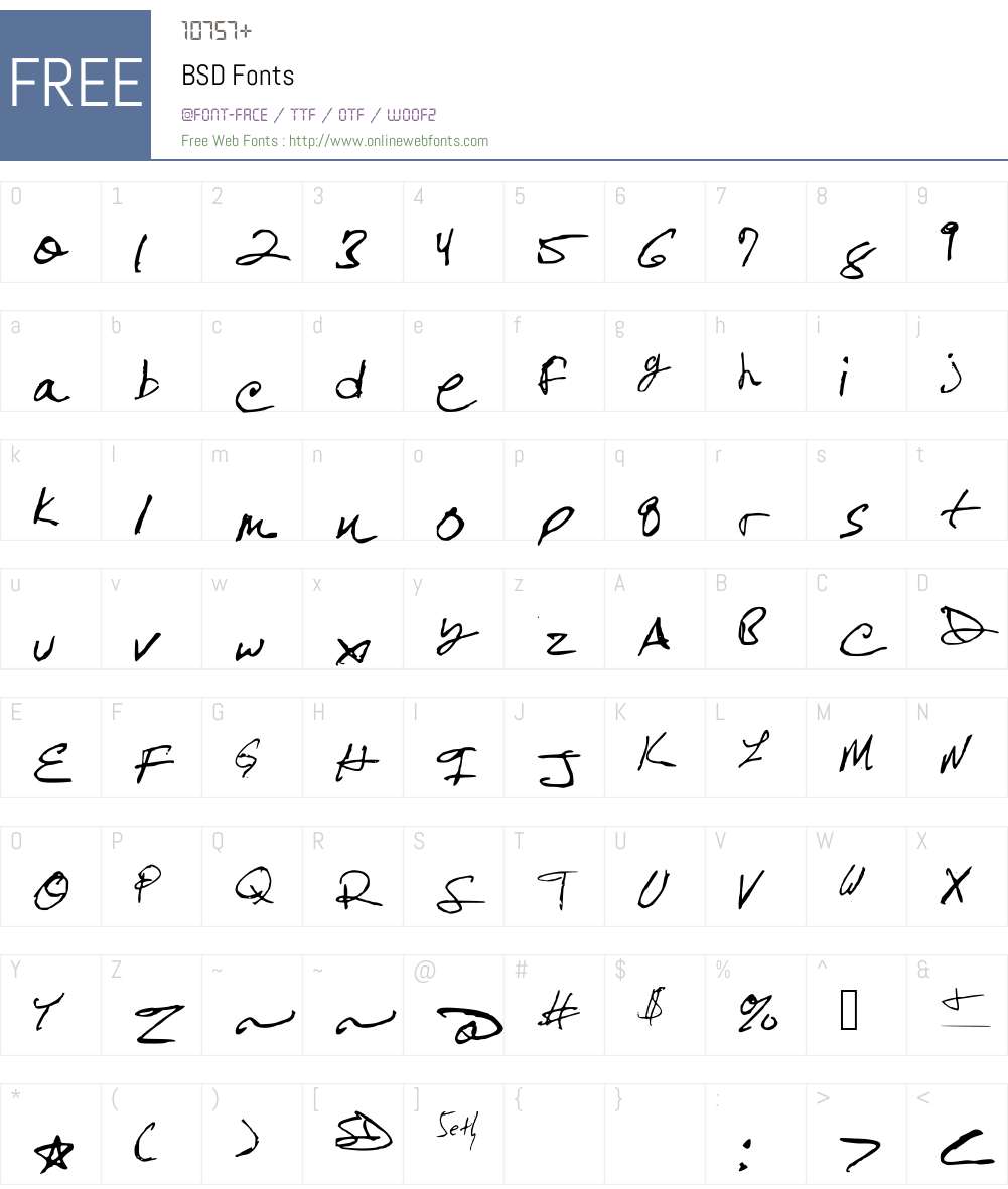BSD Font Screenshots