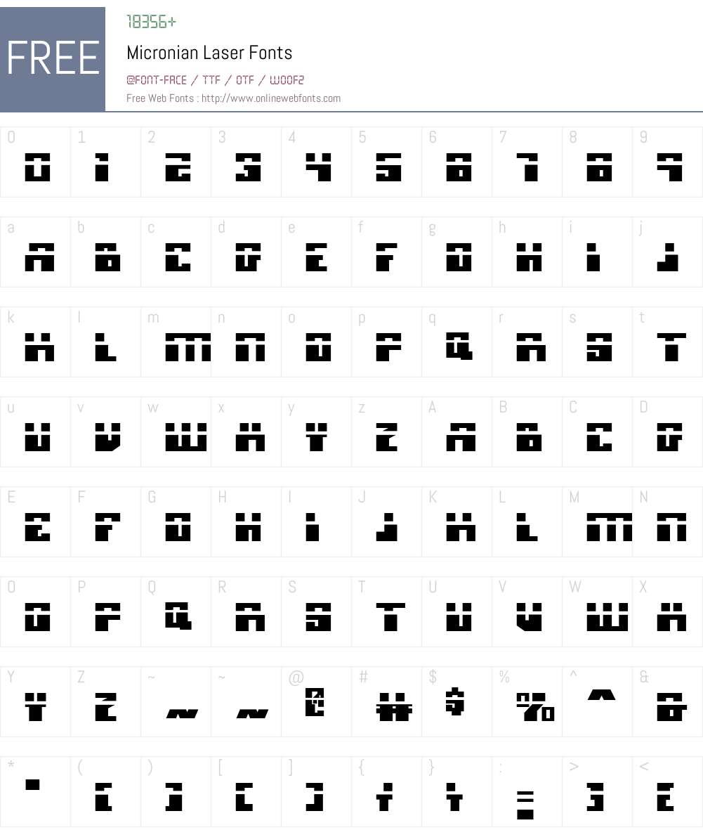 Micronian Laser Font Screenshots