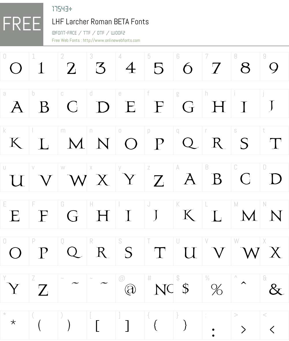 LHF Larcher Roman BETA Font Screenshots