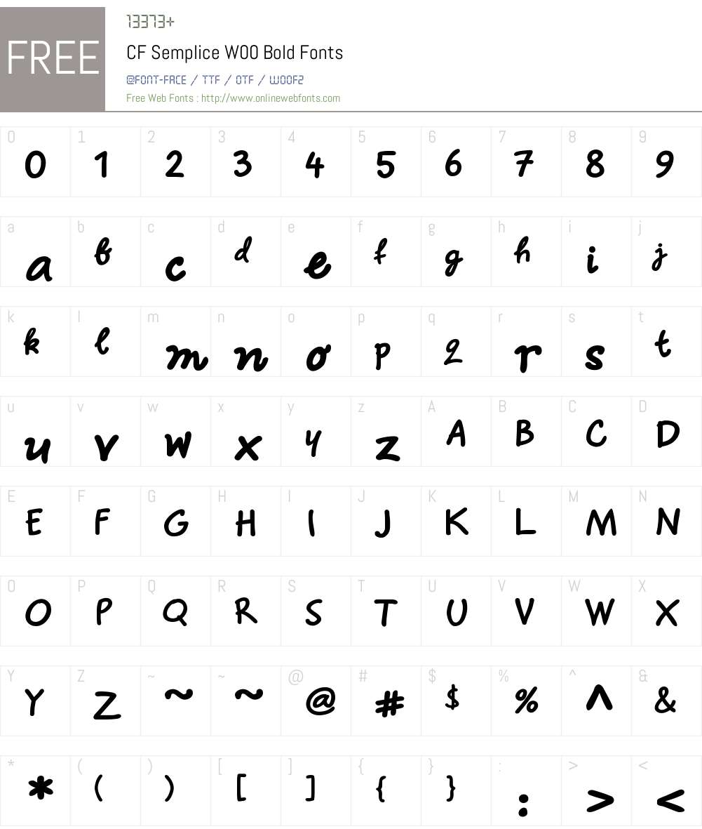 CFSempliceW00-Bold Font Screenshots