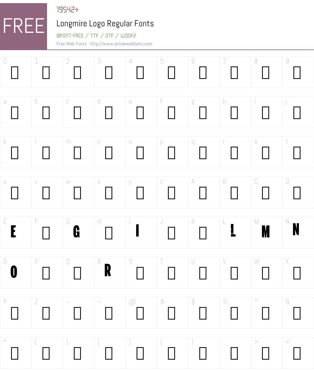 Longmire Logo Font Screenshots