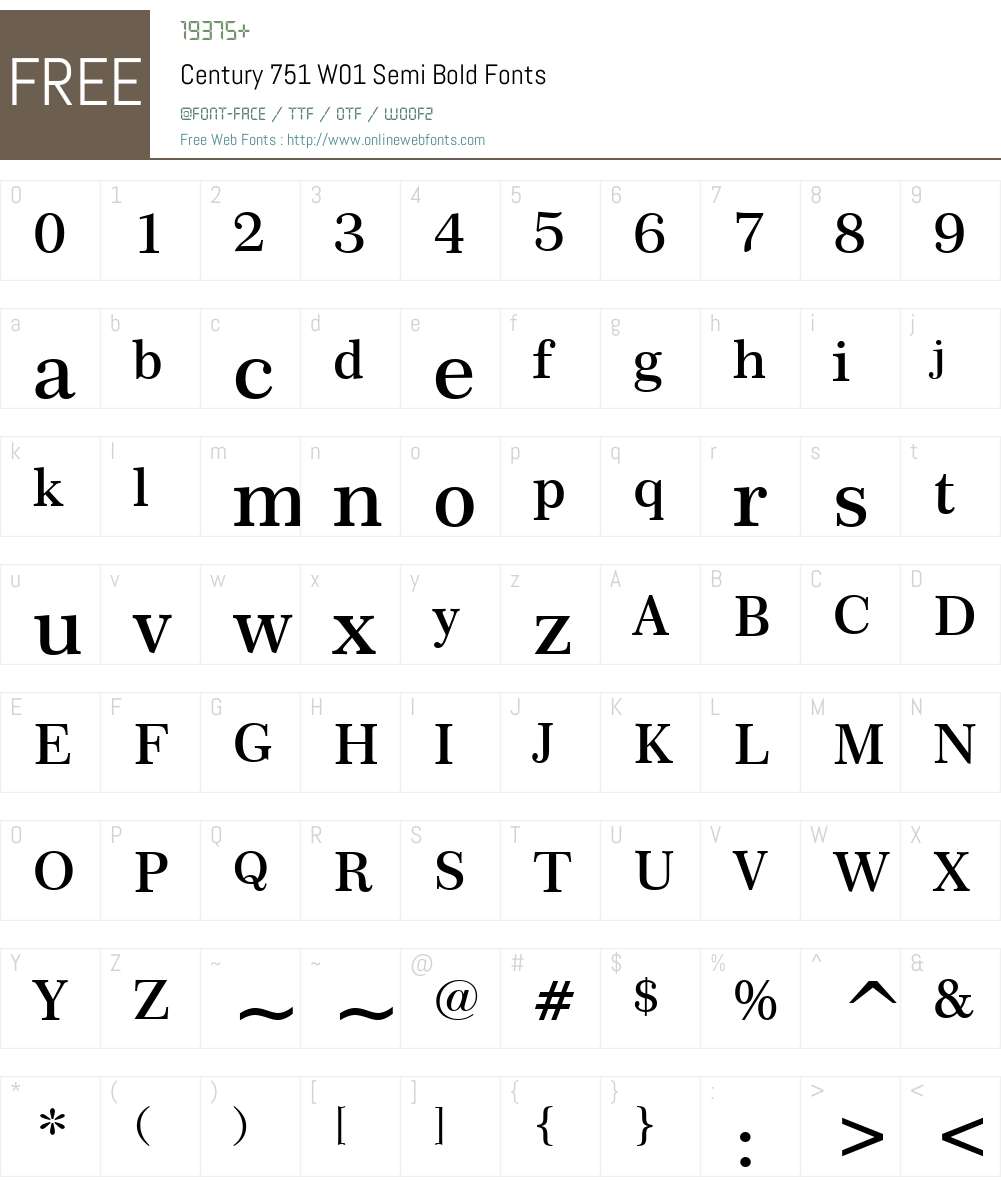 Century751W01-SemiBold Font Screenshots