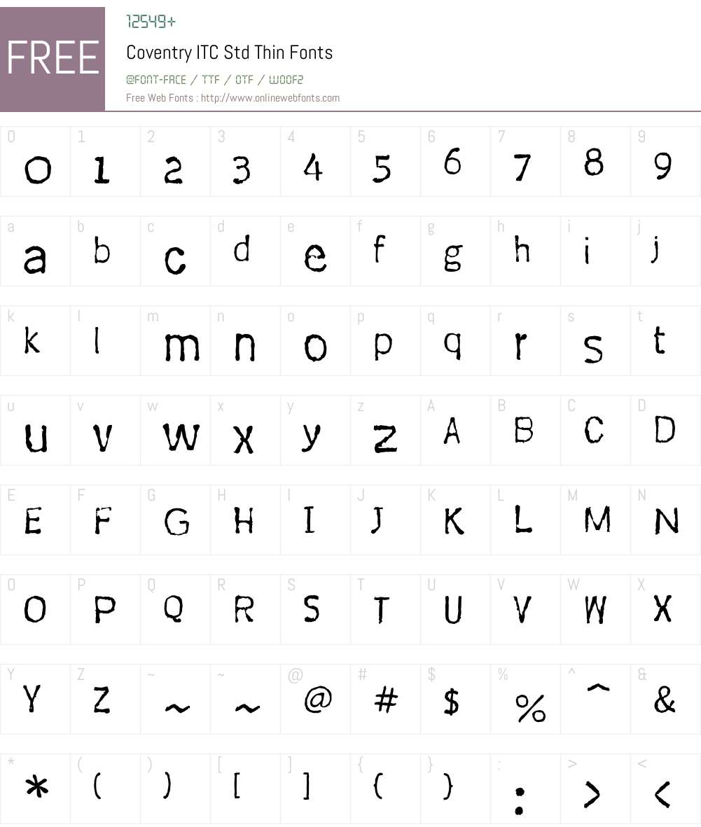 Coventry ITC Std Font Screenshots