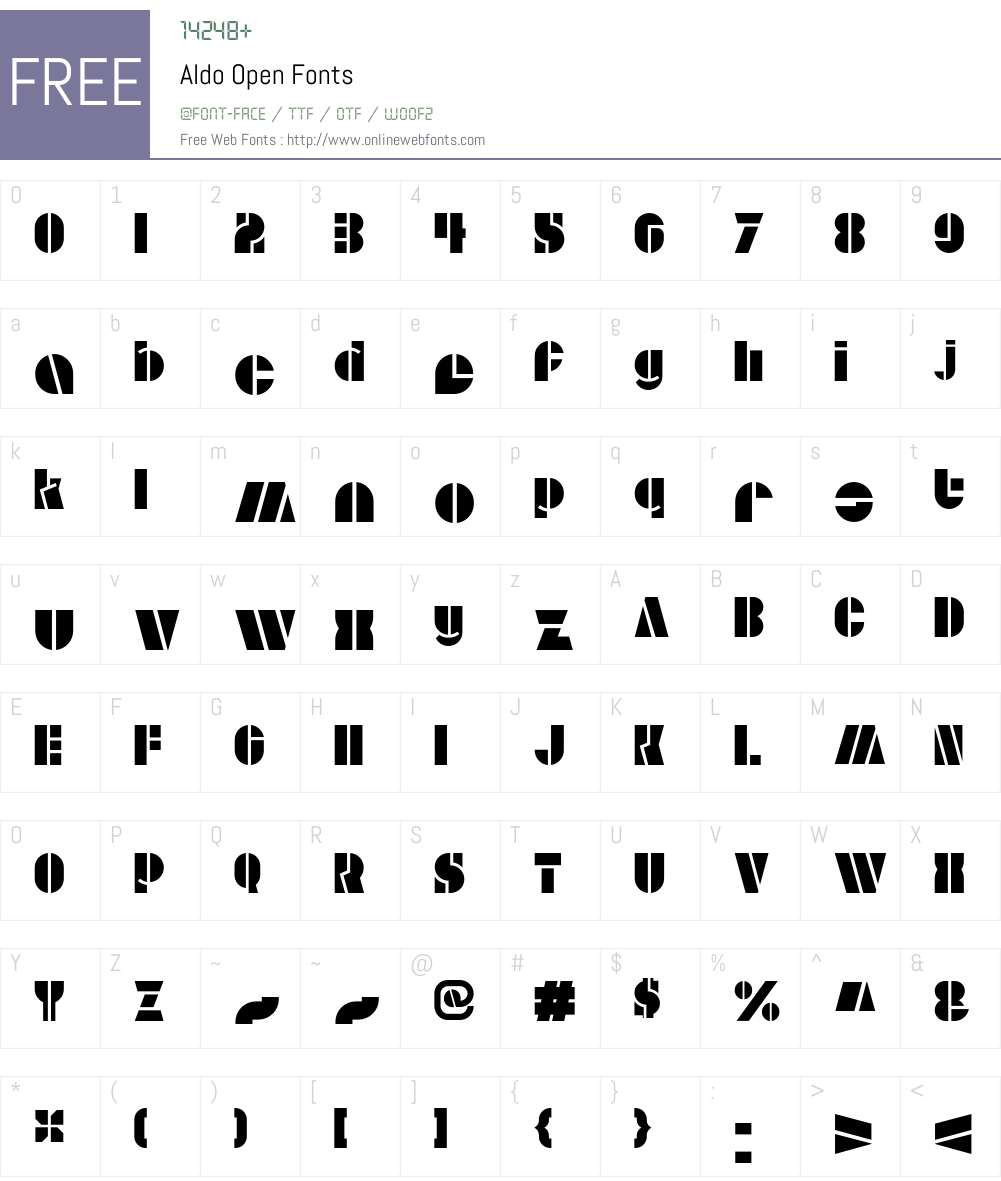 Aldo Font Screenshots