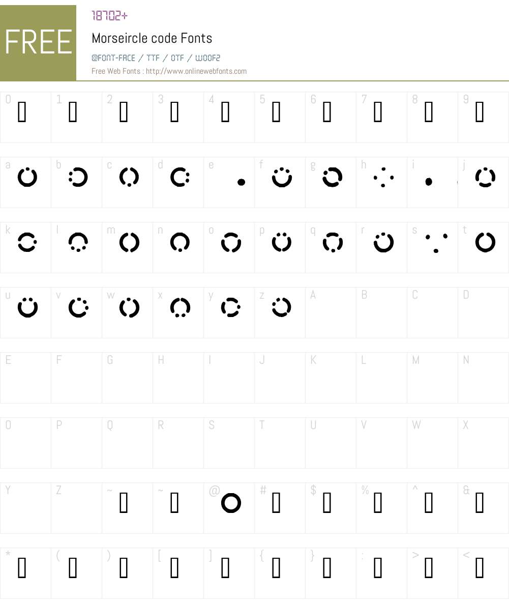 Morseircle code Font Screenshots