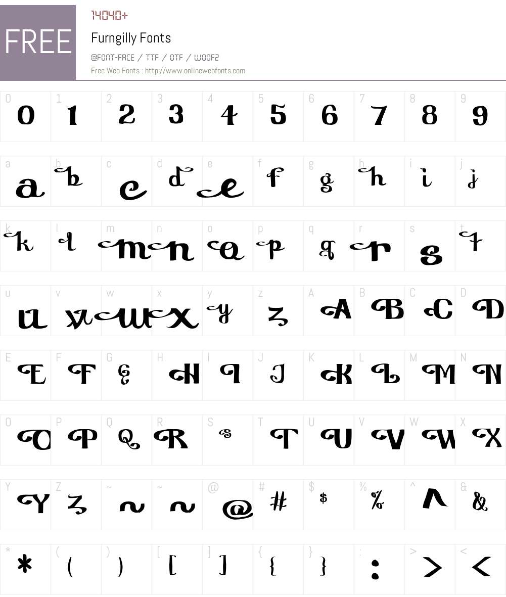 Furngilly Font Screenshots