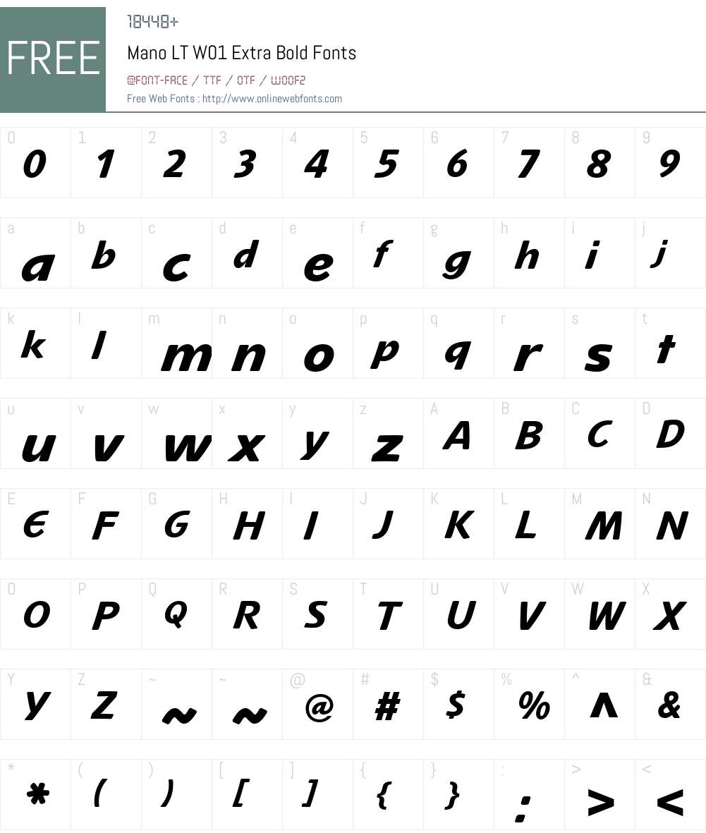 ManoLTW01-ExtraBold Font Screenshots