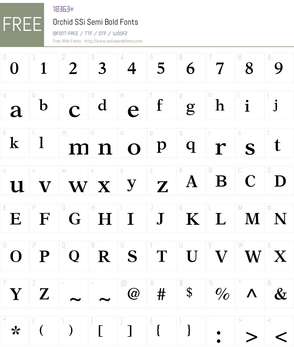 Orchid SSi Font Screenshots
