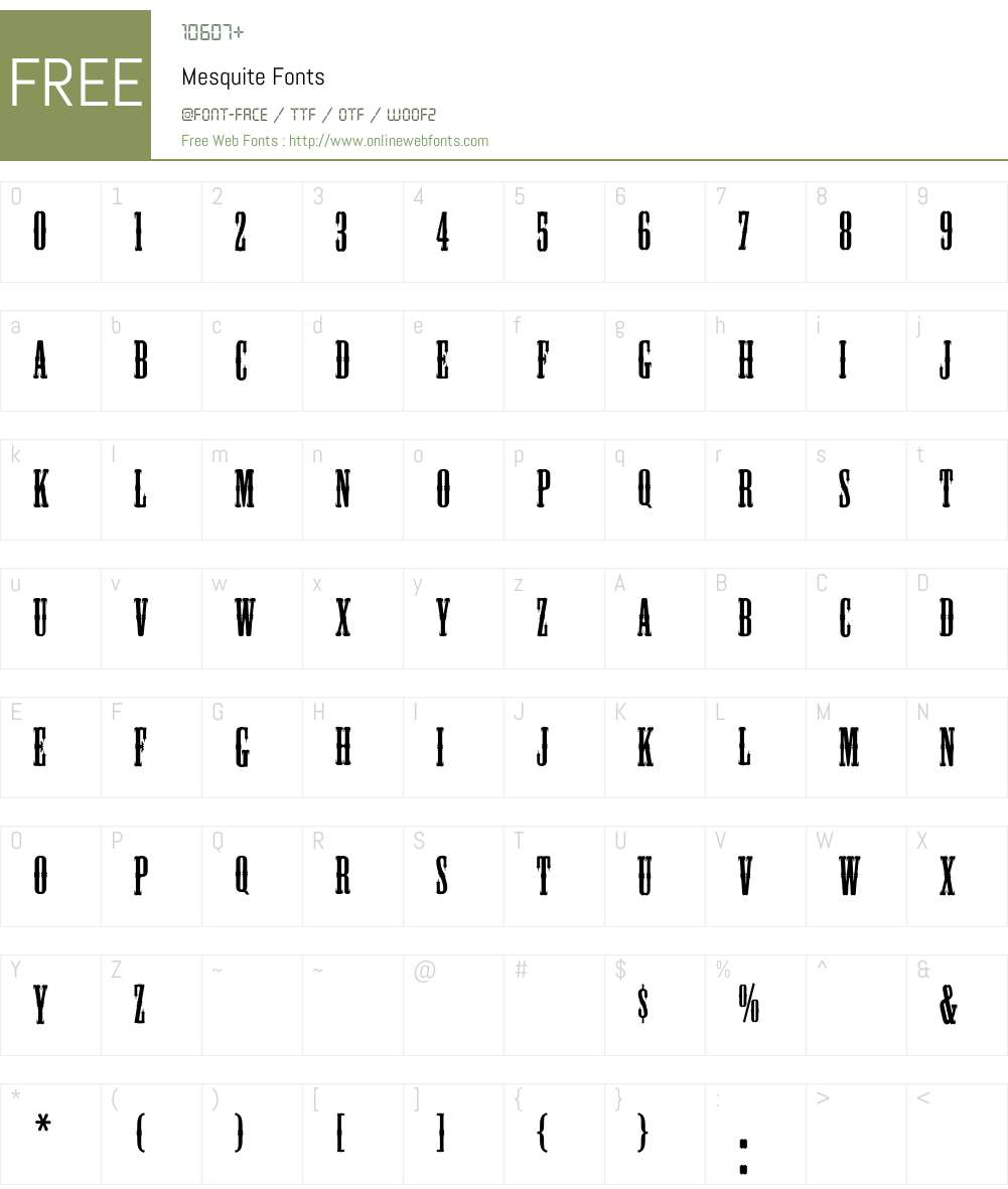 Mesquite Font Screenshots