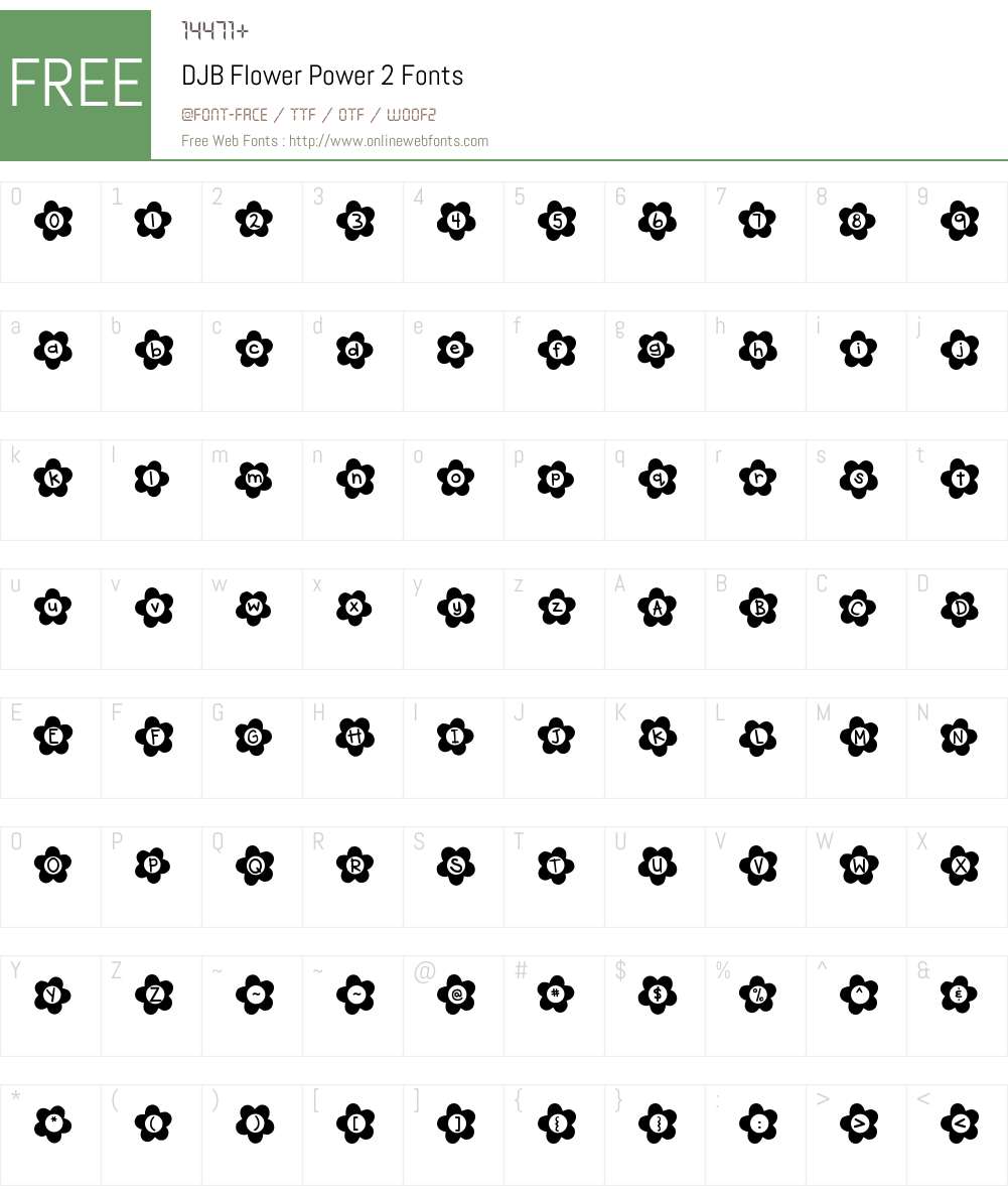 DJB Flower Power 2 Font Screenshots