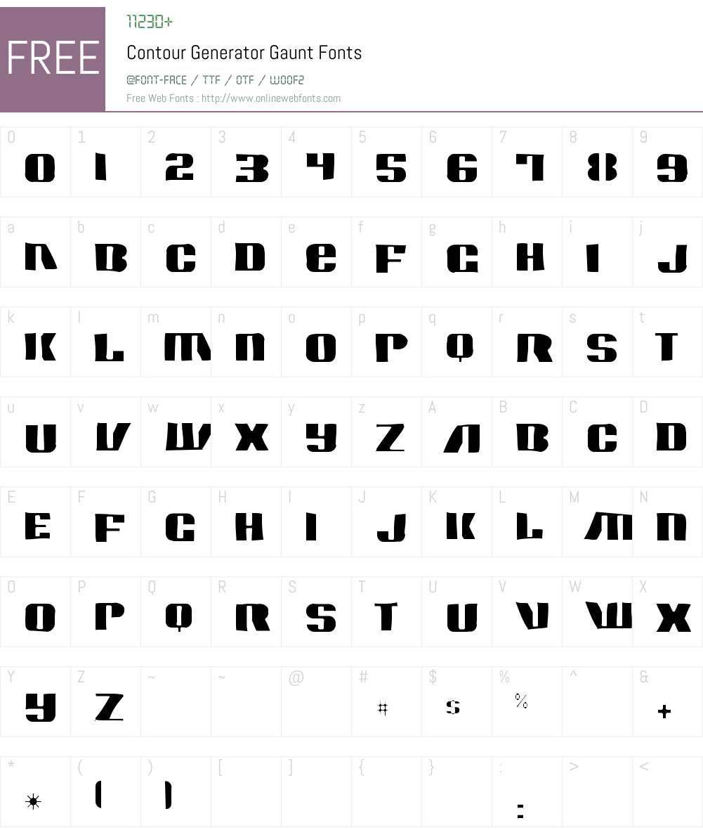 Contour Generator Gaunt Font Screenshots