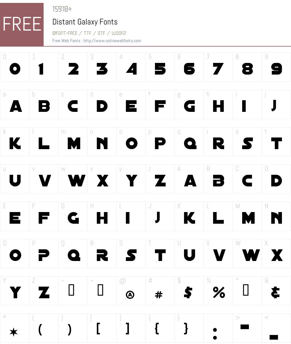 Distant Galaxy Font Screenshots