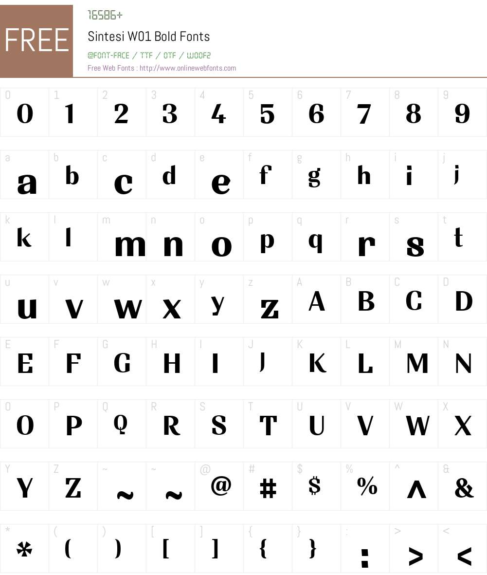 SintesiW01-Bold Font Screenshots