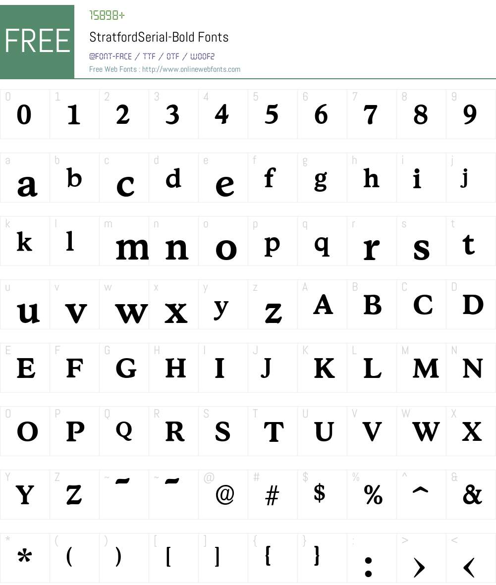 StratfordSerial Font Screenshots