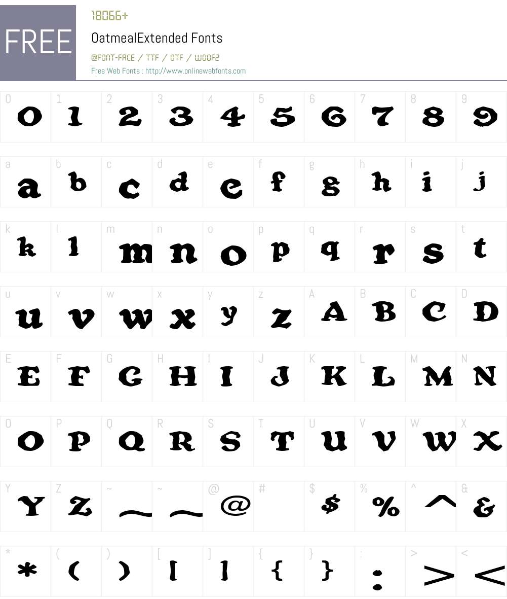 OatmealExtended Font Screenshots