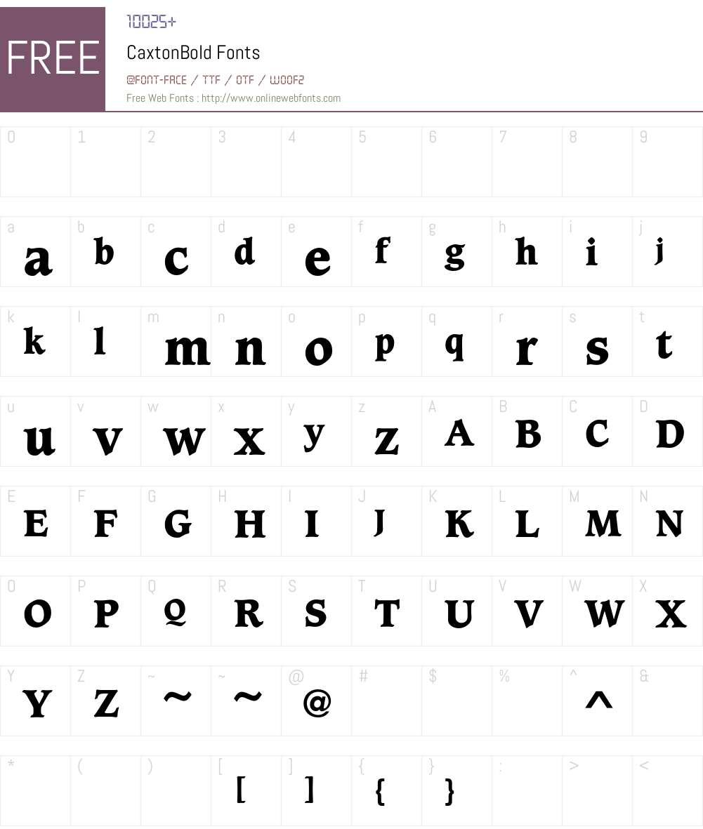 Caxton Font Screenshots