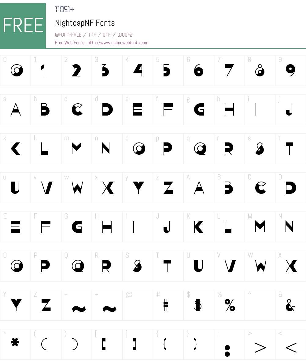 Nightcap NF Font Screenshots