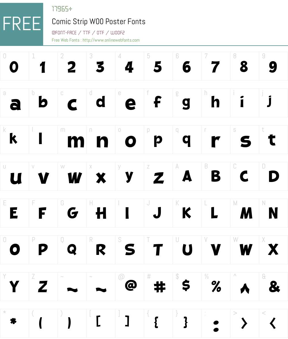 ComicStripW00-Poster Font Screenshots