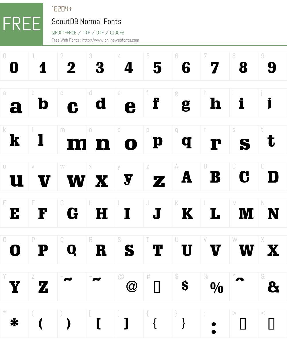 ScoutDB Font Screenshots