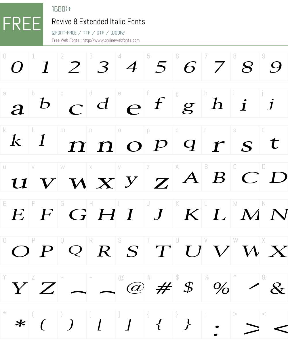 Revive 8 Extended Font Screenshots