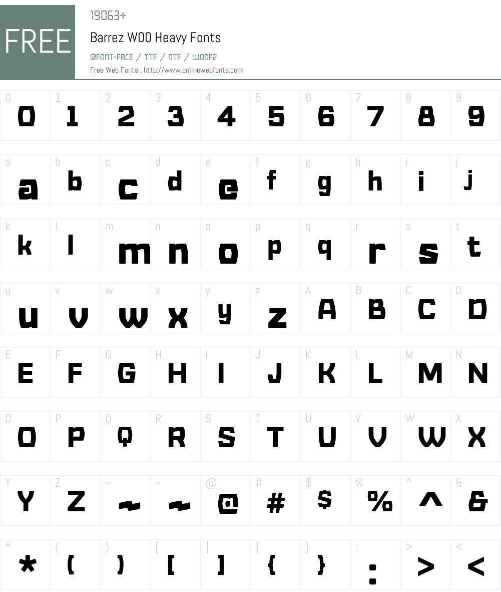 BarrezW00-Heavy Font Screenshots
