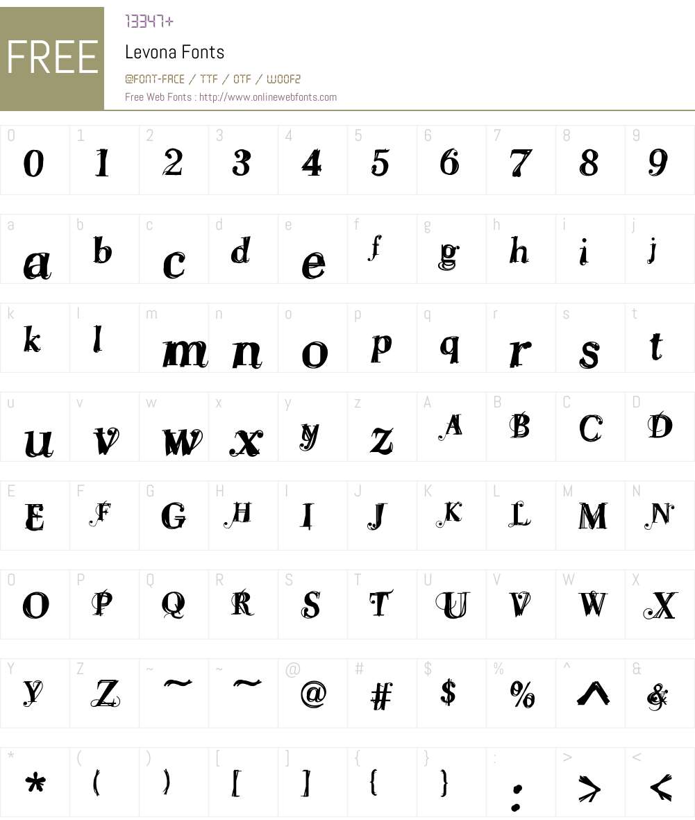 Levona Font Screenshots