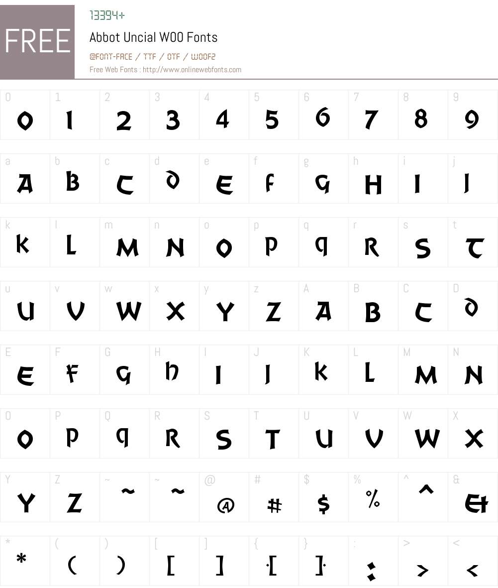 AbbotUncialW00 Font Screenshots