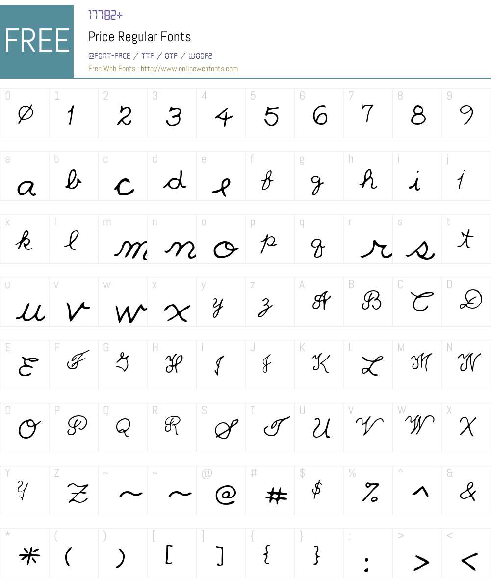 Price Font Screenshots