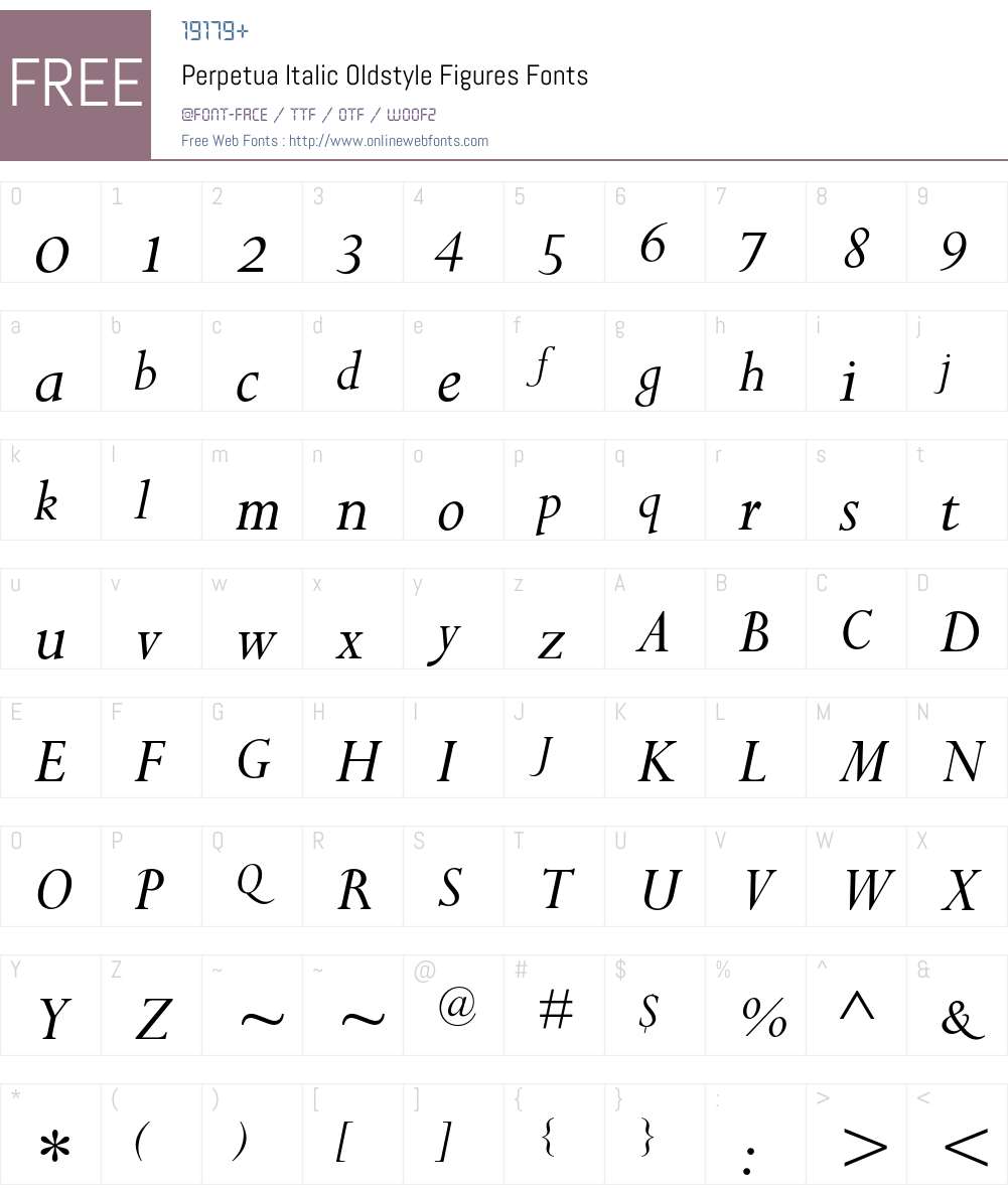 Perpetua Font Screenshots