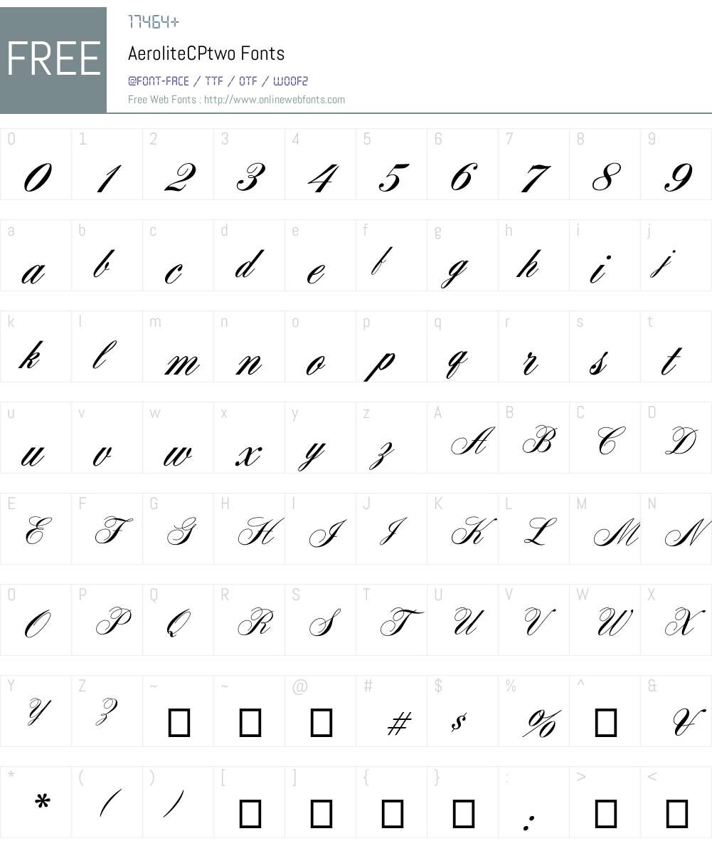 AeroliteCPtwo Font Screenshots