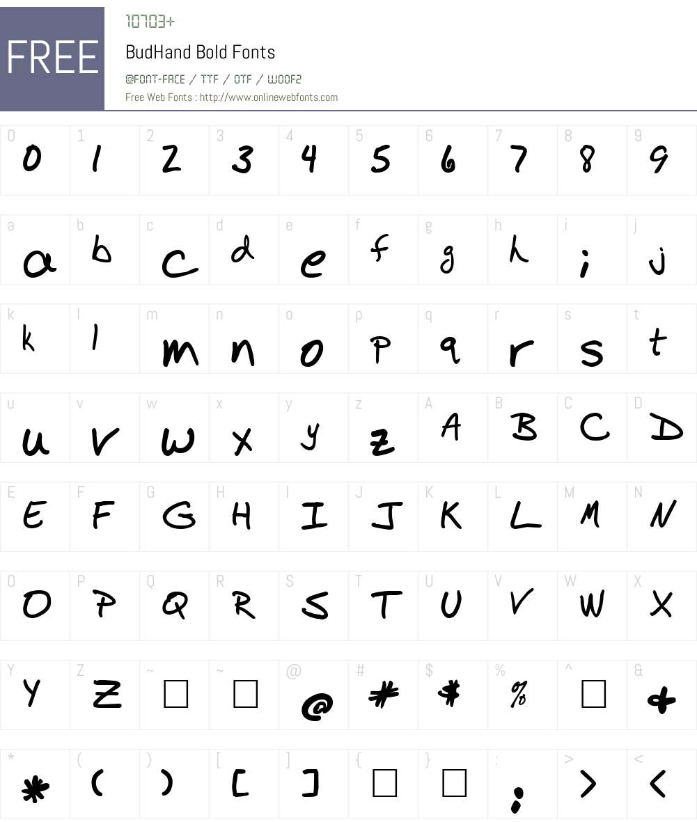 BudHand Font Screenshots