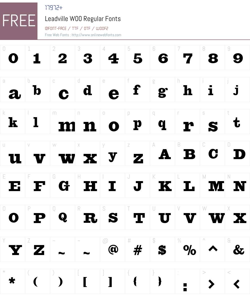 LeadvilleW00-Regular Font Screenshots