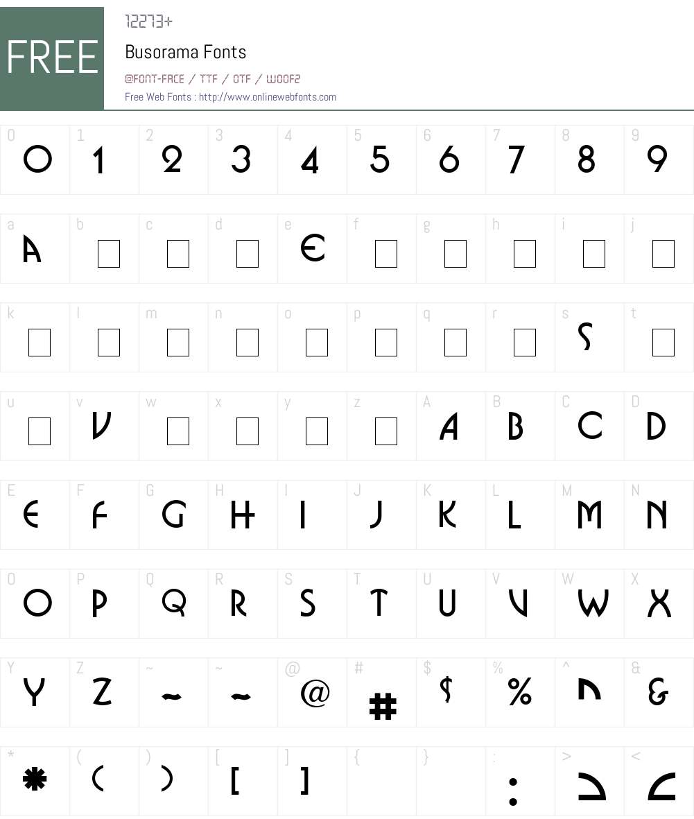 Busorama Font Screenshots