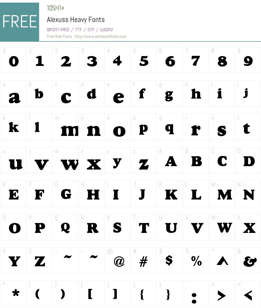 Alexuss Heavy Font Screenshots