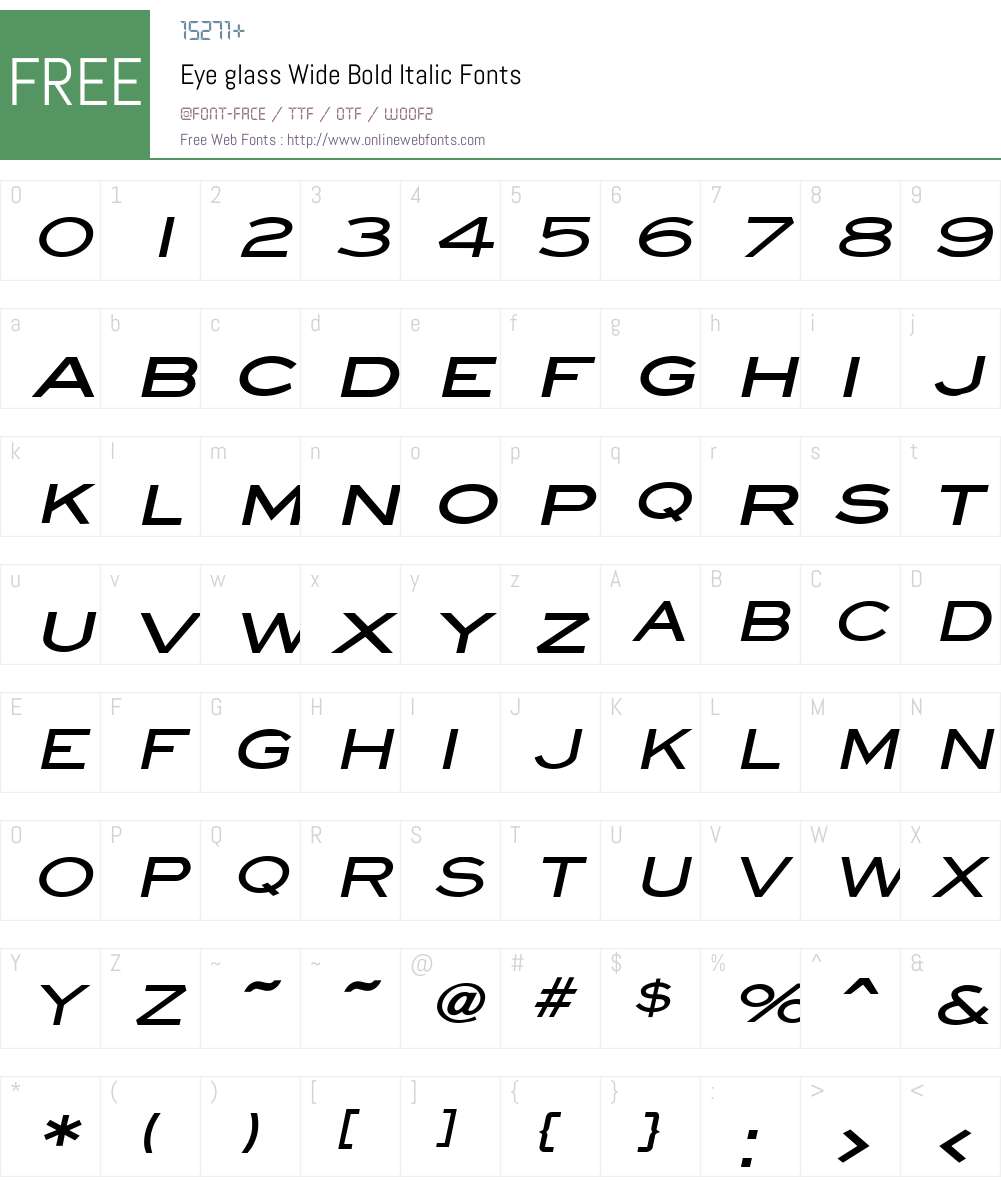 Eye glass Wide Font Screenshots