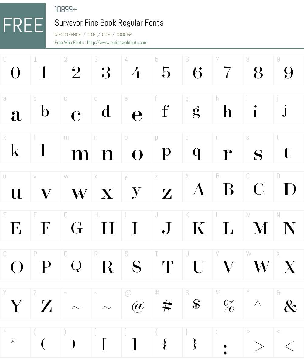 Surveyor Fine Book Font Screenshots