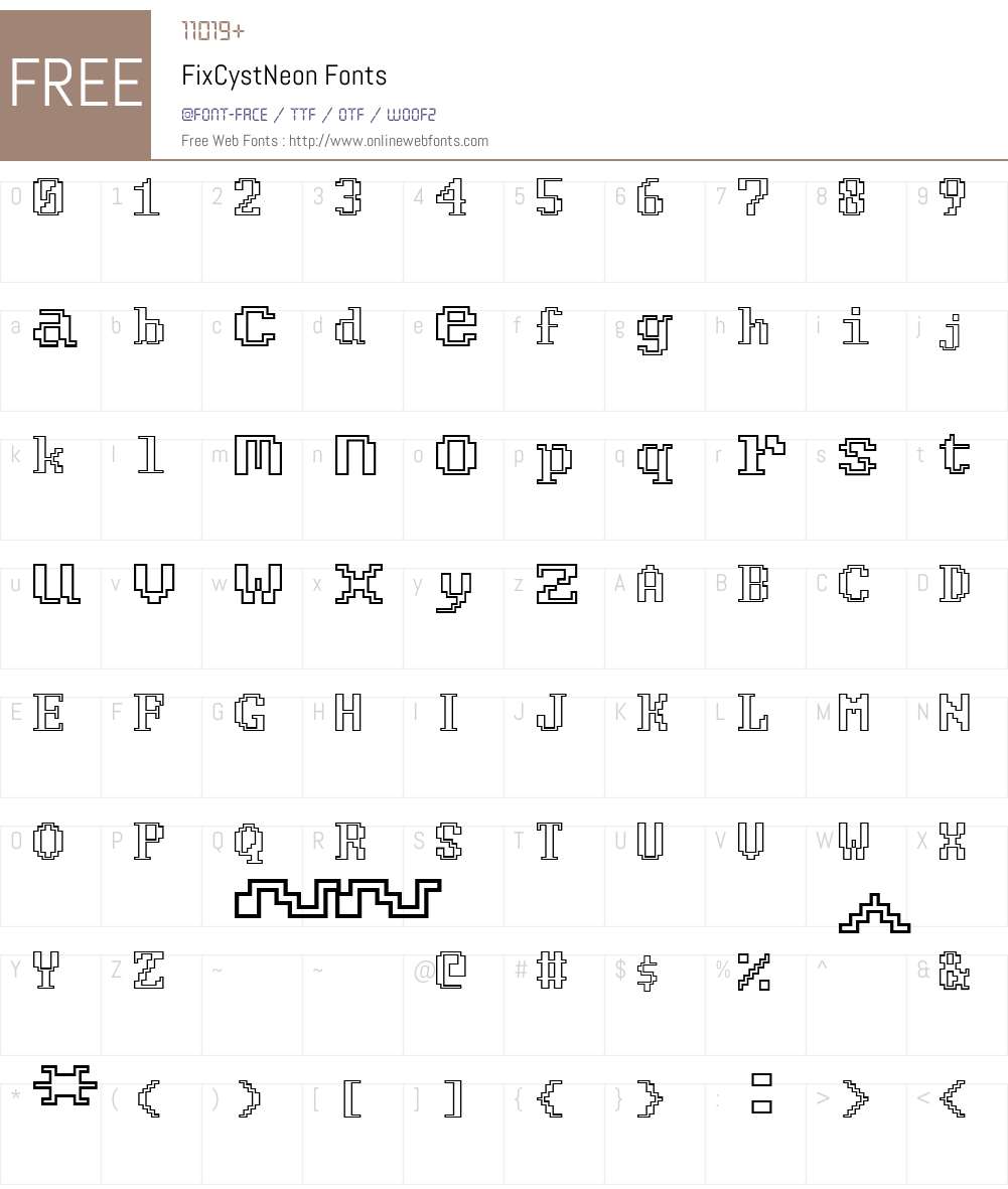 FixCystNeon Font Screenshots