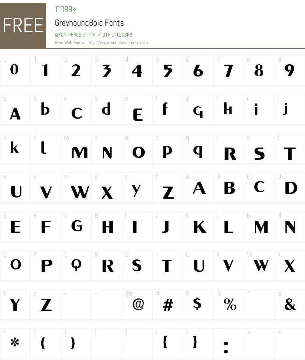 GreyhoundBold Font Screenshots